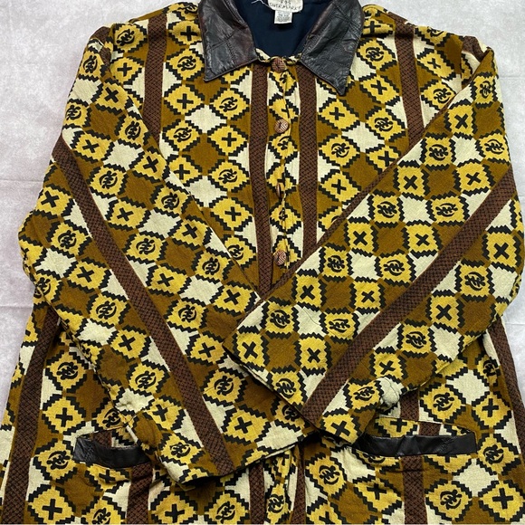 Shermarke Vintage Coat Adult One Size Gye Nyame Ghana Adrinka Symbol Collared - Picture 10 of 16